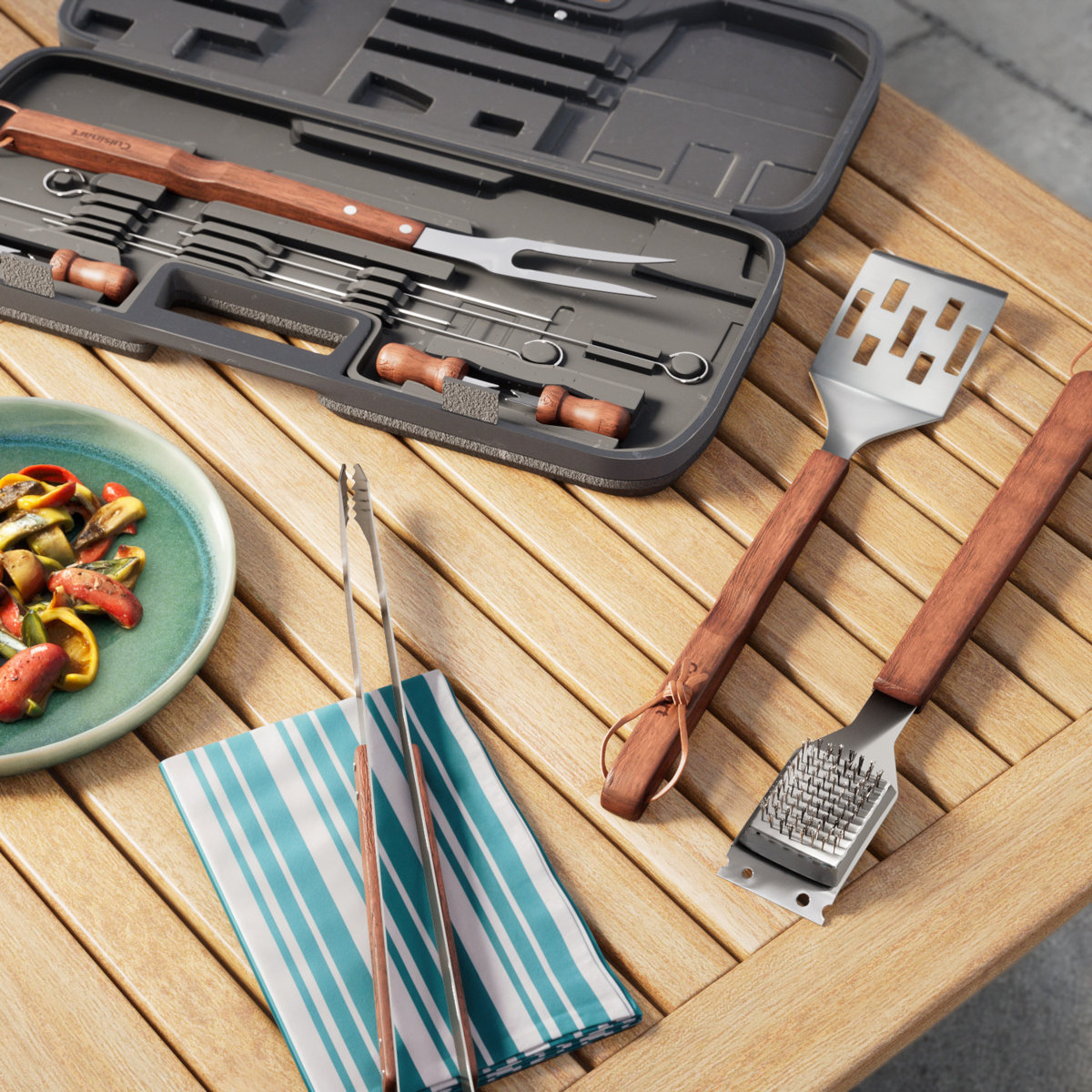 Cuisinart 13 Piece Wooden Grill Tool Set